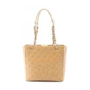 CHANEL Matelasse PST Tote Bag in Grained Calfskin Leather, Beige